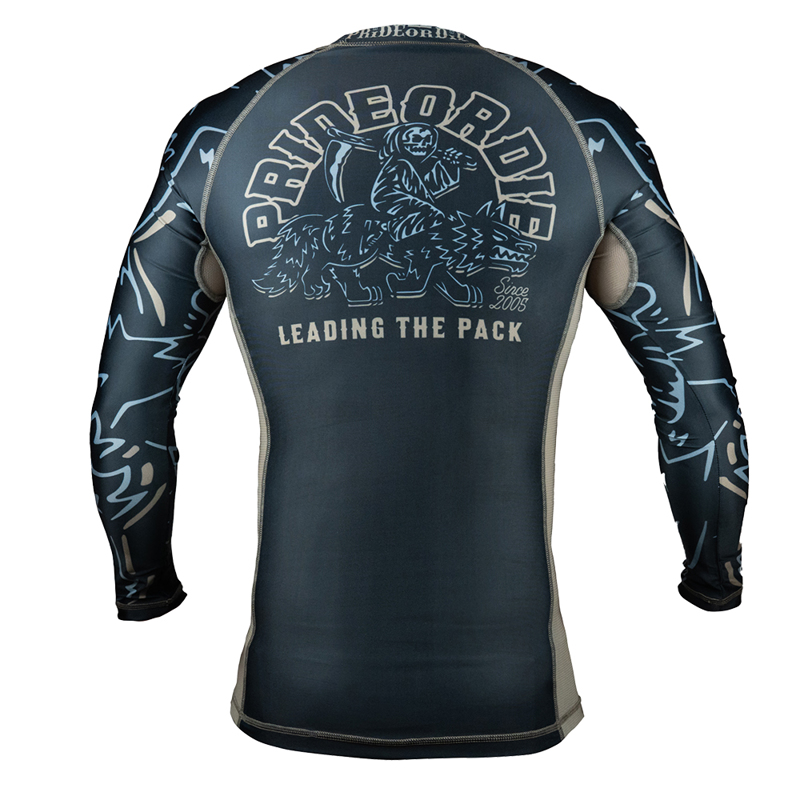 PRIDE OR DIE leading the pack long sleeve RASHGUARD - BLACk